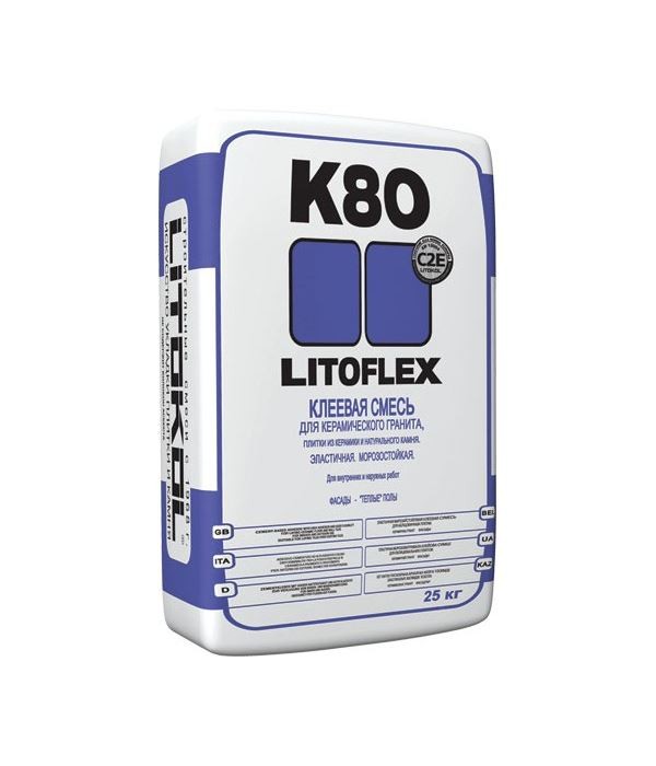 Клей для плитки Литокол LITOFLEX K80 25 кг