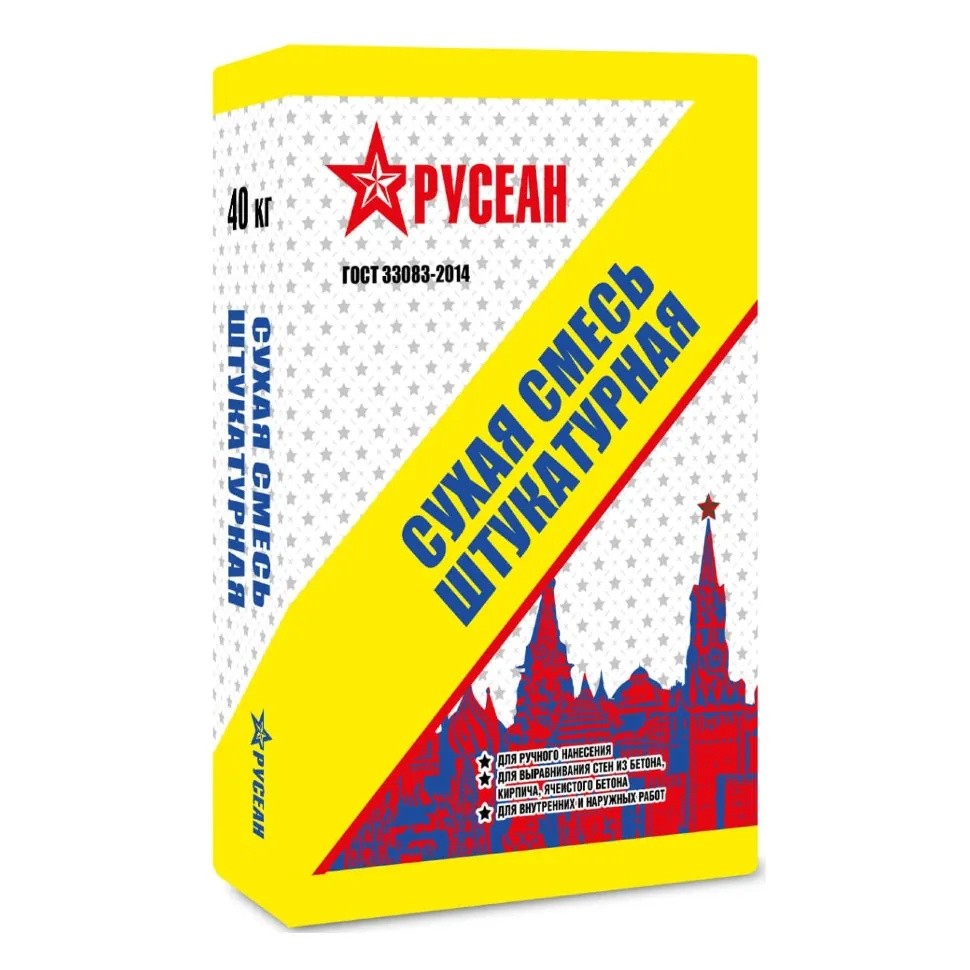 Сухая смесь штукатурная Русеан М-150 40 кг