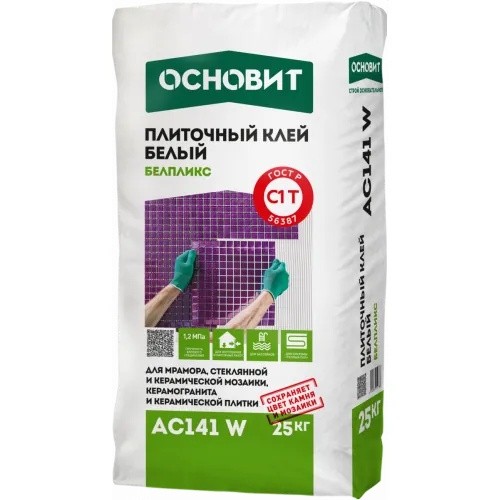 Клей для плитки Основит Белпликс АС141 W 25 кг