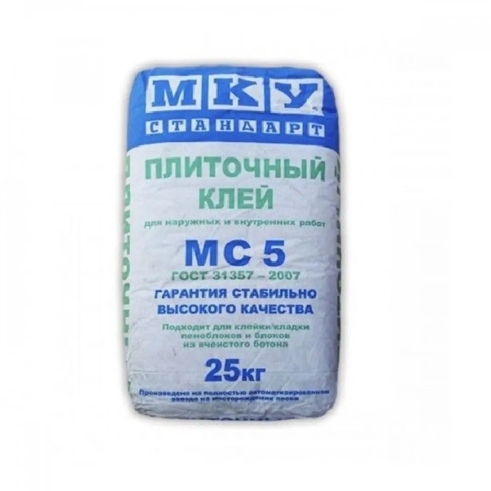 Клей для плитки Мку МС-5 стандарт серая 25 кг
