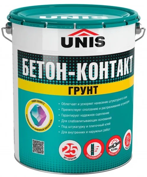 Грунт бетон-контакт Юнис 20 кг