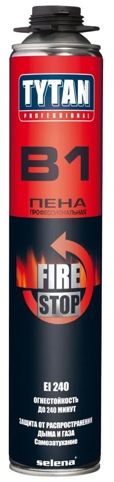 Монтажная пена пистолетная Tytan огнеупорная B1 750 мл