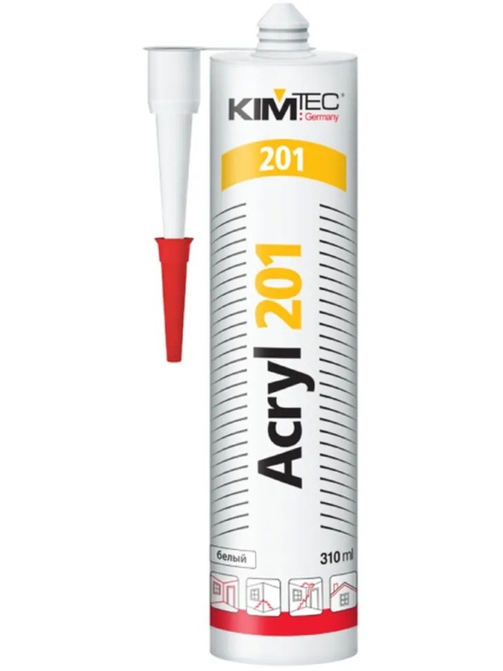 Kim tec acryl 201 акриловый герметик белый 310 мл