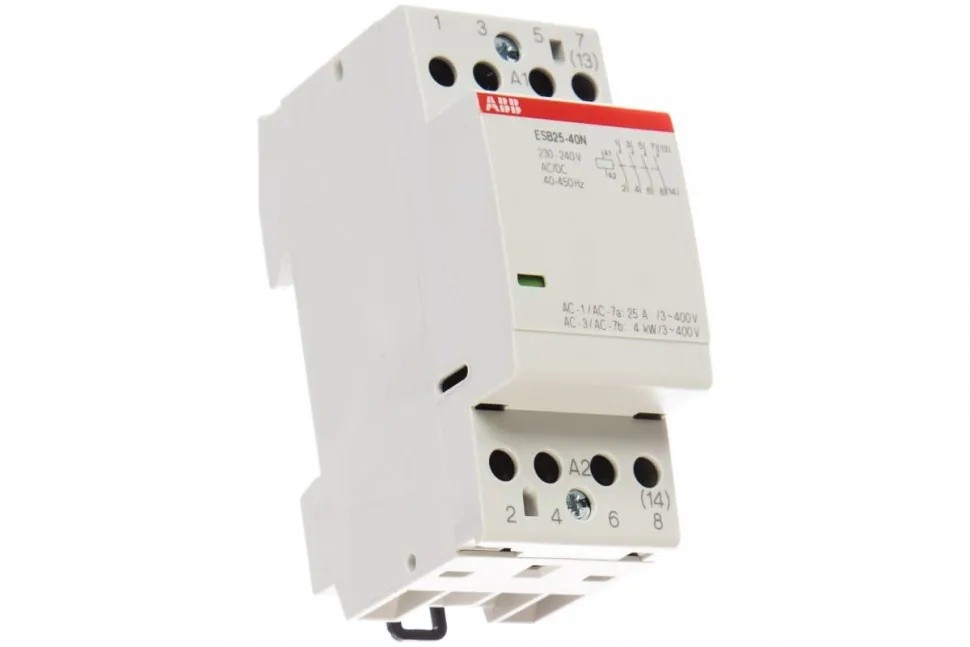 Контактор ABB ESB25-40N-06 модульный 25А АС-1, 4НО, катушка 230В AC/DC