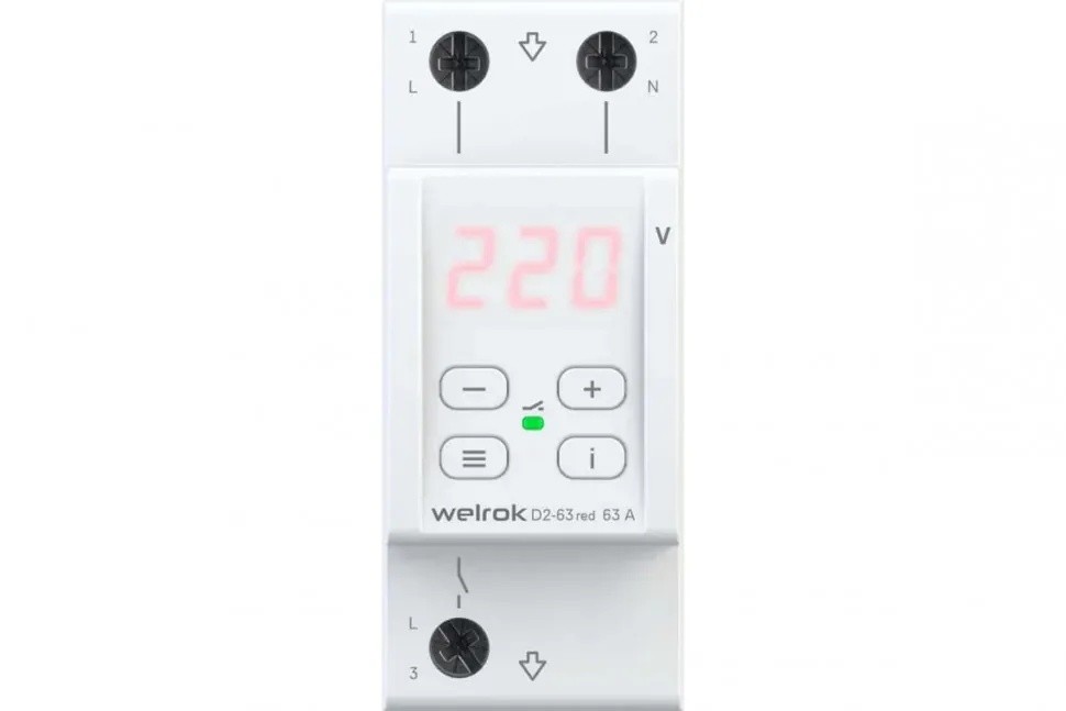 Реле напряжения Welrok d2-63 red 4660251140014