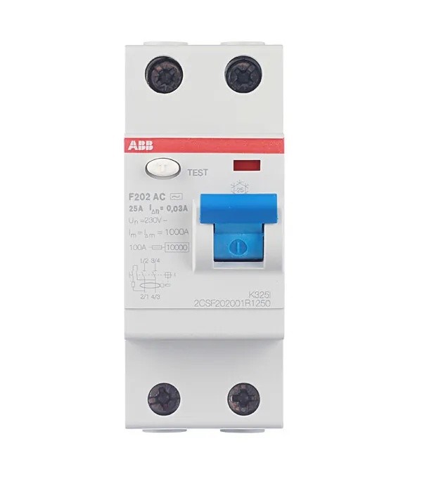 УЗО ABB S F202 25А 1P+N тип AC 30 мА 10 кА (2CSF202001R1250)