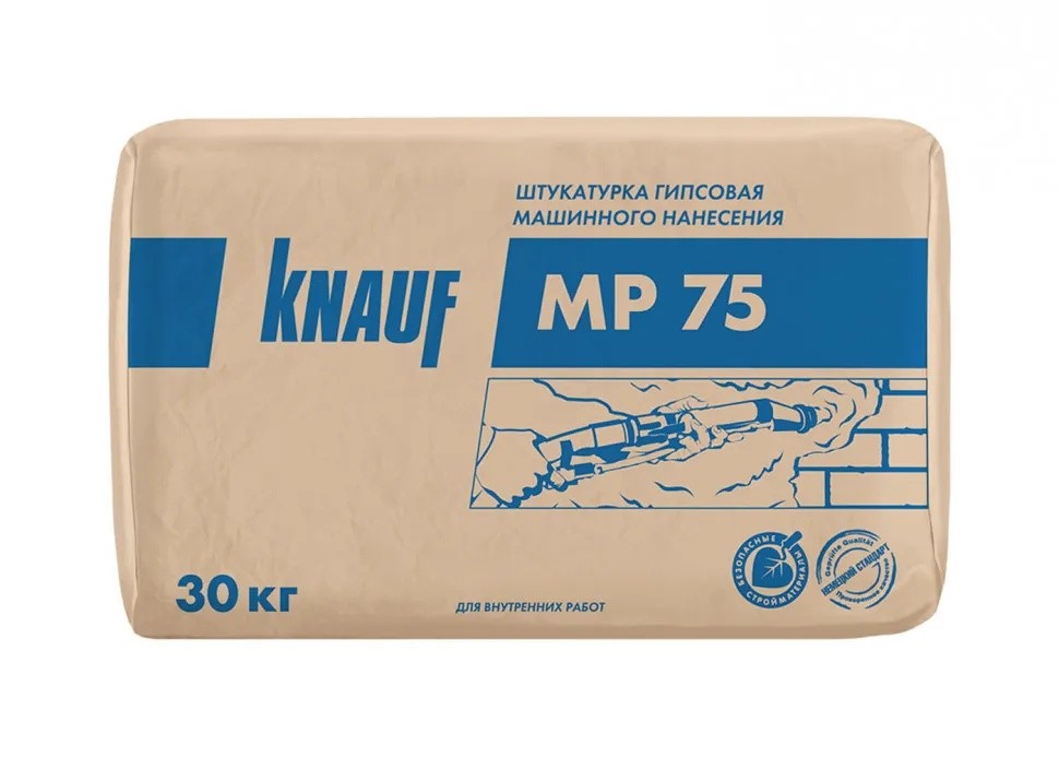 Штукатурка машинного нанесения Кнауф МП-75 30 кг (белая)