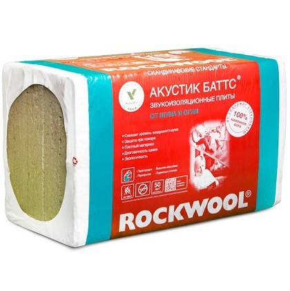 Базальтовая вата Rockwool Акустик Баттс 1000х600х100 мм 5 плит в упаковке