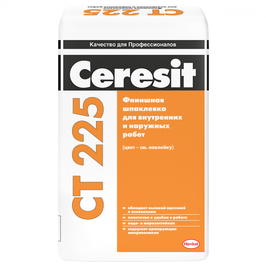 Шпатлевка финишная цементная Ceresit CT 225 белая 25 кг