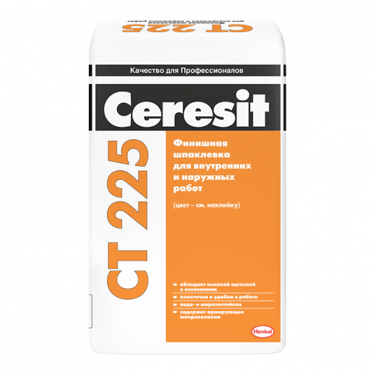 Шпатлевка финишная цементная Ceresit CT 225 серая 25 кг