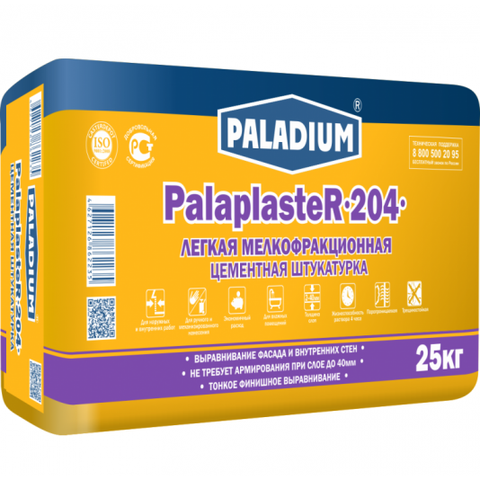 Штукатурка цементная Paladium PalaplasteR-204 легкая 25 кг