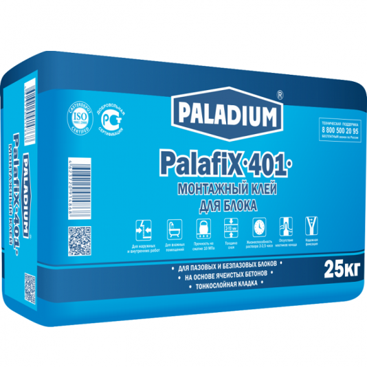 Клей монтажный Paladium PalafiX-401 для блока 25 кг