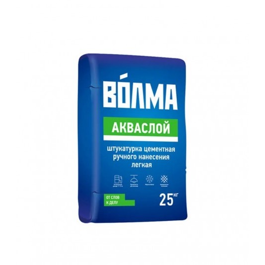 Штукатурка цементная легкая Волма Акваслой 25 кг