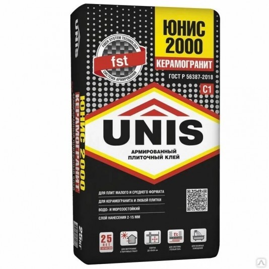 Клей для плитки Unis 2000 25 кг