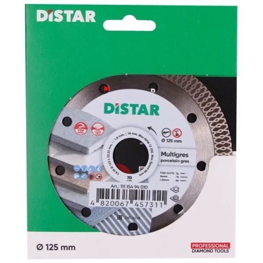 Диск алмазный по керамограниту Distar Multigres 7D 125х22,2х1,4 мм