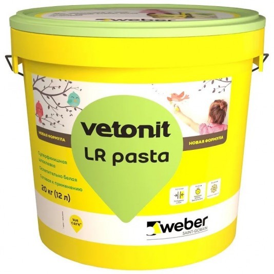 Шпатлевка финишная Weber Vetonit ЛР Паста 12 л/20 кг