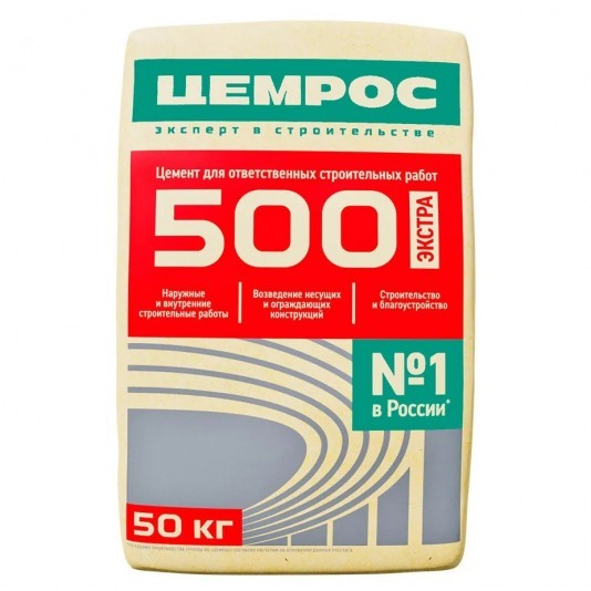 Цемент Евроцемент М500 Д0 ЦЕМ I 42,5 50 кг