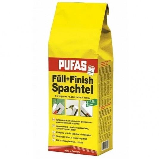 Шпатлевка финишная гипсовая Pufas Full+Finish Spachtel 5 кг