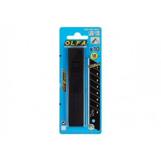 Сегментированные лезвия OLFA Excel Black 18х100х0.5 мм, 10 шт OL-LBB-10B