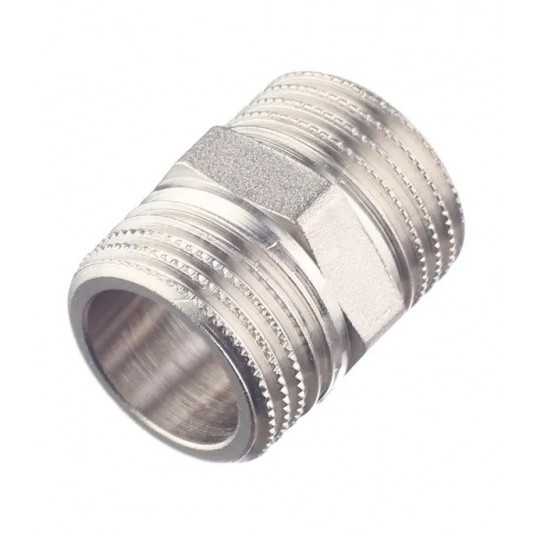 Ниппель Stout (SFT-0004-001212) 1/2 НР(ш) х 1/2 НР(ш) латунный