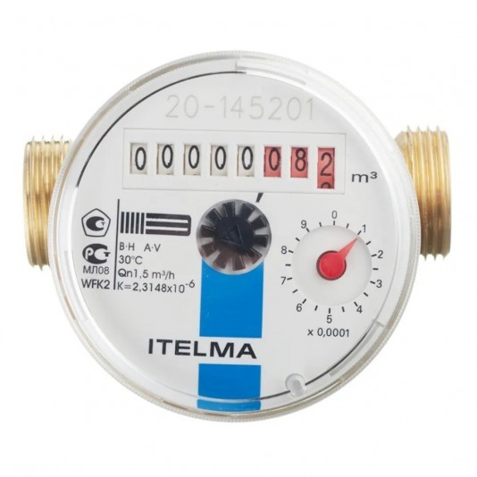 Счетчик для холодной воды Itelma WFK20 DN15 80 мм без сгонов