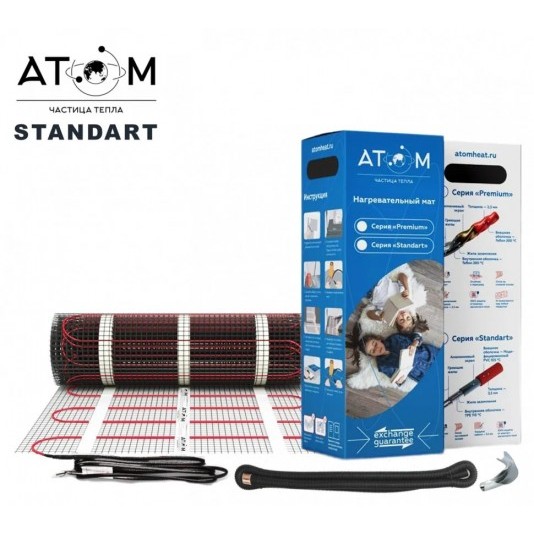 Нагревательный мат Атом STANDART  8,0 кв.м