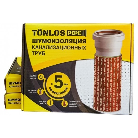 Комплект для шумоизоляции канализационных труб TONLOS PIPE 4640107330080