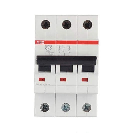 Автоматический выключатель модульный ABB S203 3P 40А тип C 6 кА 400 В (2CDS253001R0404)