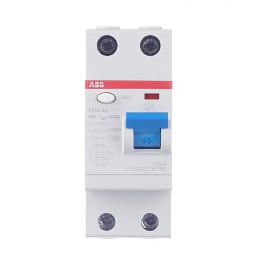 УЗО ABB S F202 16А 1P+N тип AC 10 мА 10 кА (2CSF202001R0160)