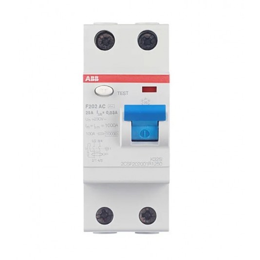 УЗО ABB S F202 25А 1P+N тип AC 30 мА 10 кА (2CSF202001R1250)