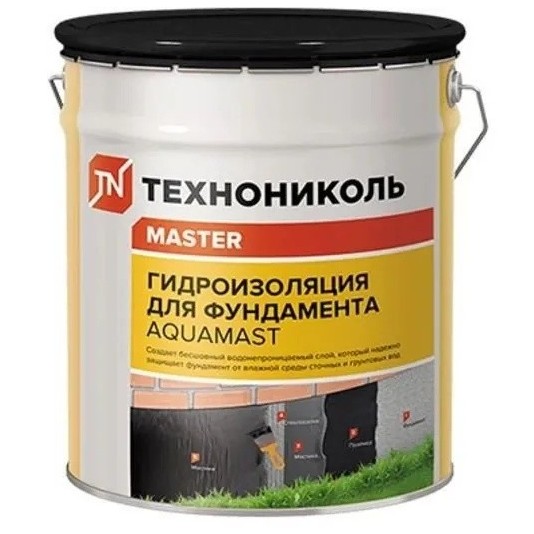 Мастика битумная Технониколь (Tehnonikol) AquaMast для фундамента 18 кг