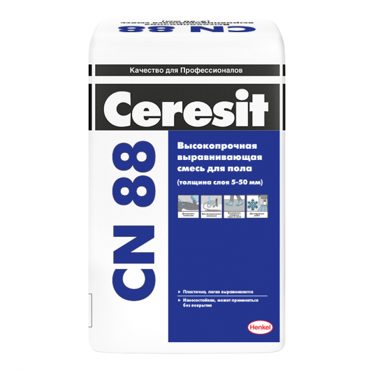 Смесь для пола выравнивающая Ceresit CN 88 высокопрочная 25 кг