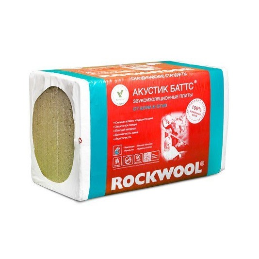 Базальтовая вата Rockwool Акустик Баттс 1000х600х50 мм 10 плит в упаковке